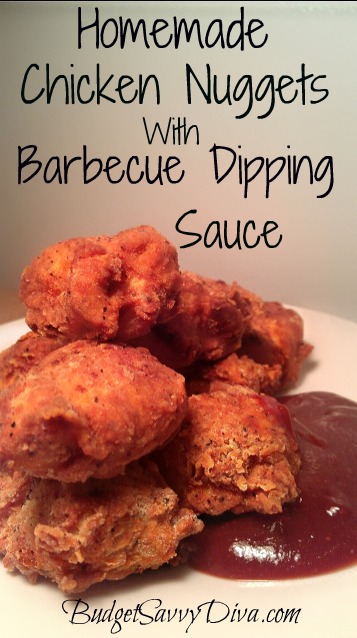 Homemade Chicken Nuggets with Barbeque Dipping Sauce Recipe | Budget ...