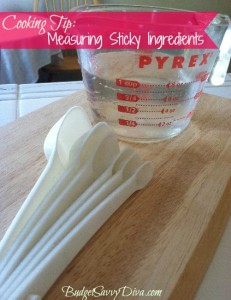 Cooking Tip: Measuring Sticky Ingredients - Budget Savvy Diva