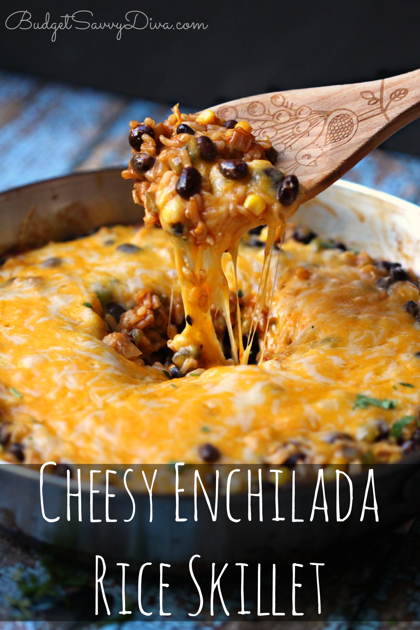 Cheesy Enchilada Rice Skillet Recipe - Budget Savvy Diva