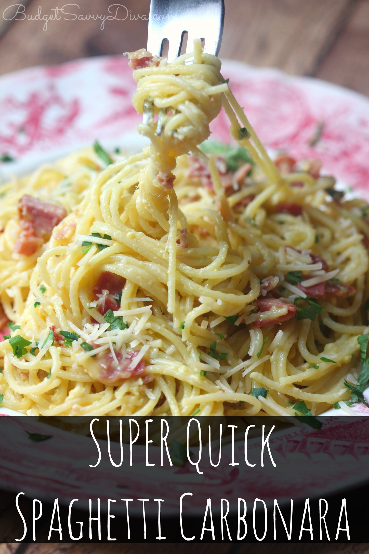 Super Quick Spaghetti Carbonara Recipe - Budget Savvy Diva