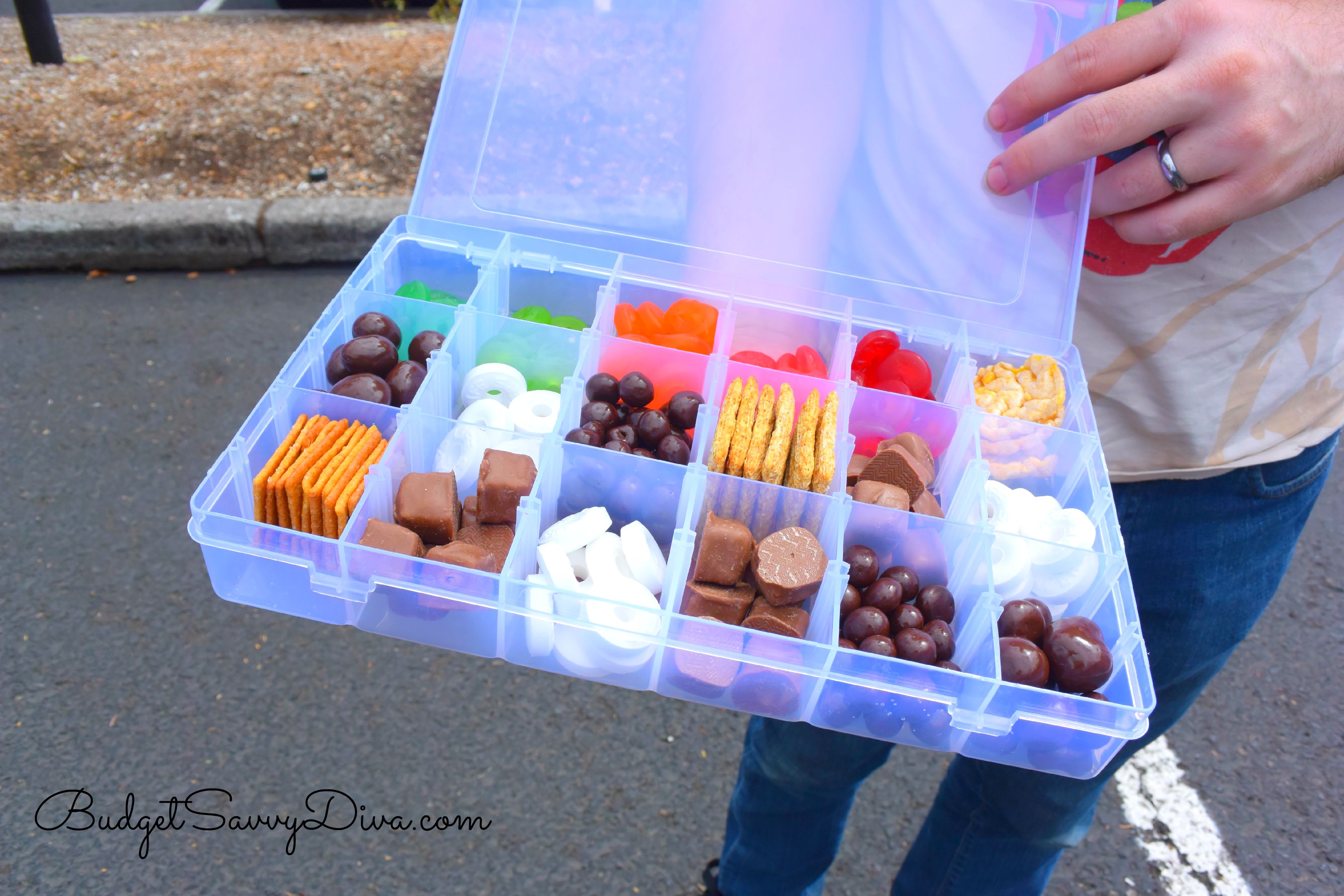Road trip snack boxes for kids! (Used bead separator boxes) They