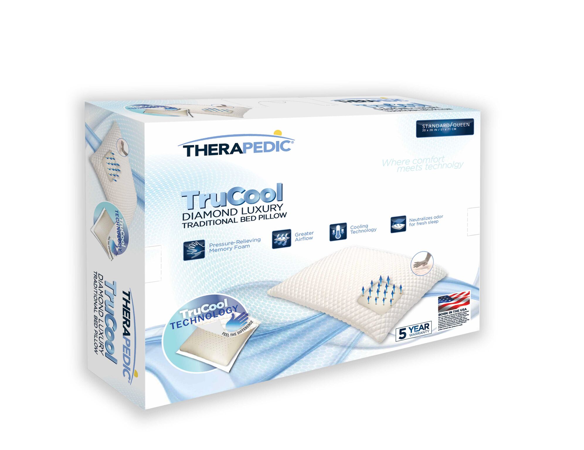 Therapedic trucool diamond 2024 luxury pillow king