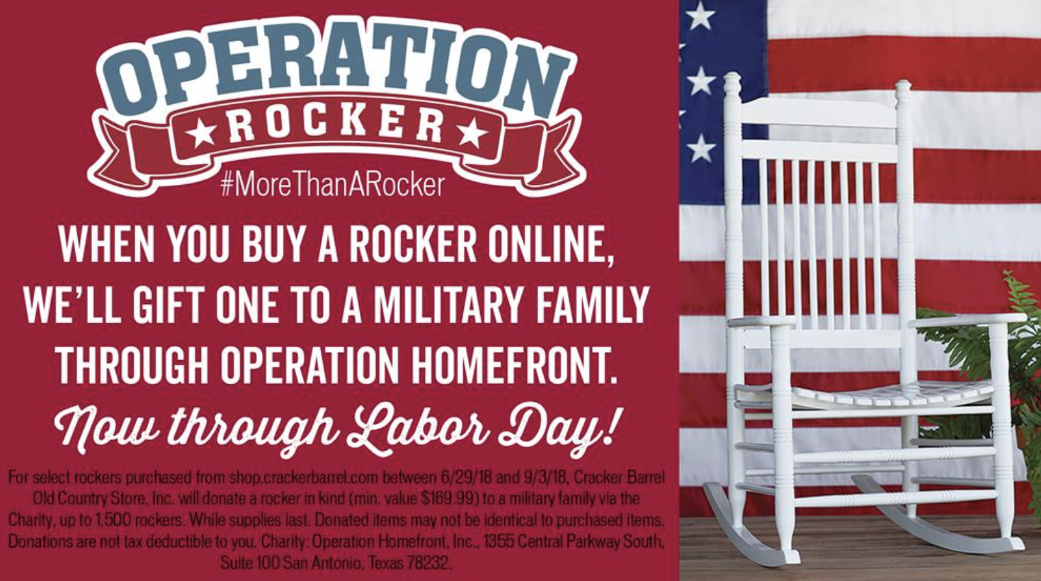 cracker barrel military rocking chairs