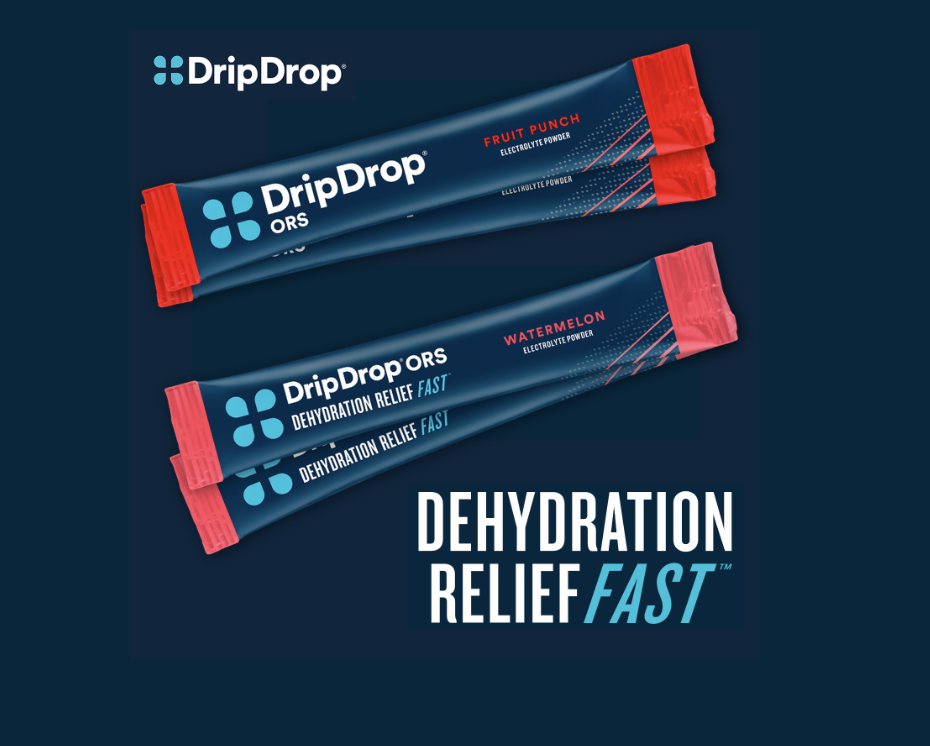DripDrop Electrolyte Powder Drink Mix for Dehydration Relief Fast